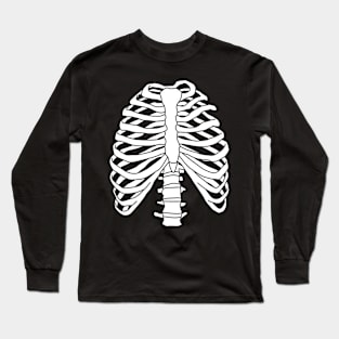 Skeleton Rib Cage Funny Halloween Anatomy Costume Long Sleeve T-Shirt